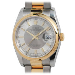 Rolex Stainless Steel and Yellow Gold Datejust Wristwatch Ref 116203 circa 2005