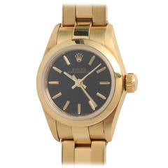 Rolex Lady's Yellow Gold Oyster Perpetual Wristwatch circa 1990s