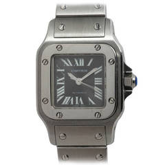 Cartier Lady's Stainless Steel Santos Automatic Wristwatch circa 2000s