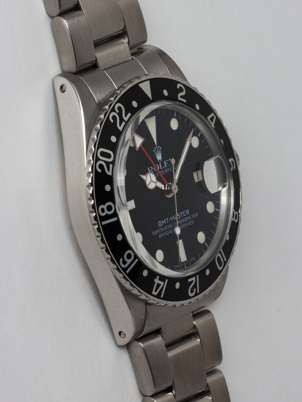 Rolex Stainless Steel GMT Wristwatch Ref 16750