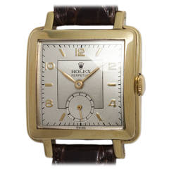 Rolex Yellow Gold Stainless Steel Square Bubbleback Wristwatch