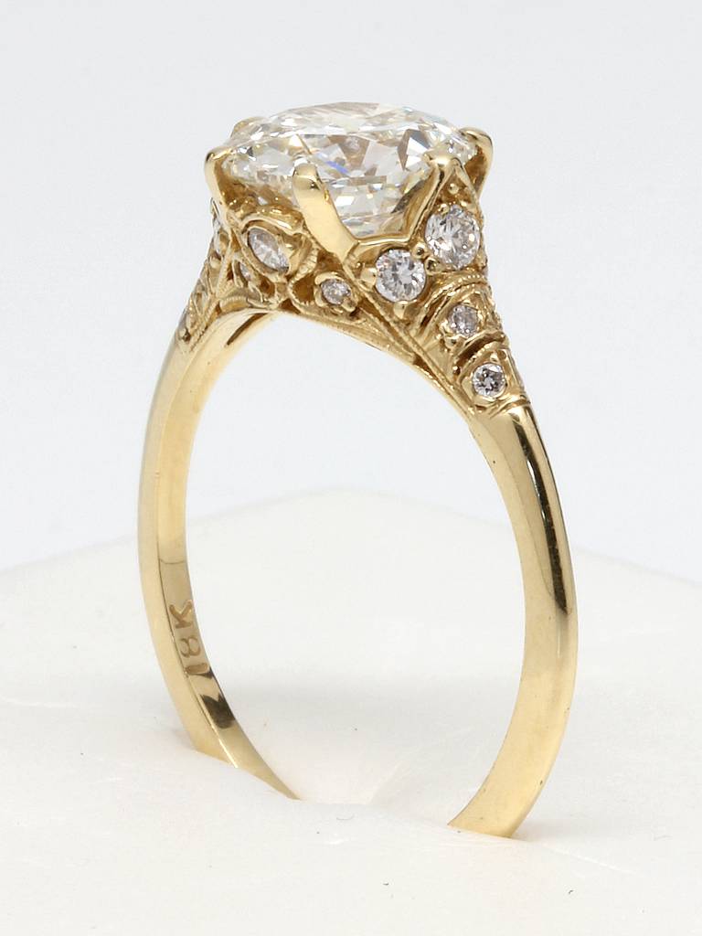Edwardian Style Gold and Diamond Engagement Ring at 1stDibs