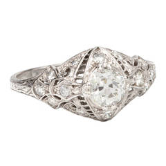 1920's Platinum and Old European Cut Diamond Ring 1
