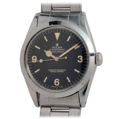 Rolex Stainless Steel Explorer Wristwatch Ref 1016 with Gilt Dial circa 1966