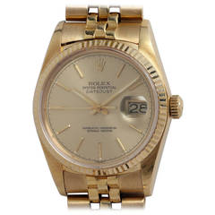Rolex Yellow Gold Datejust Wristwatch Ref 16018 circa 1985