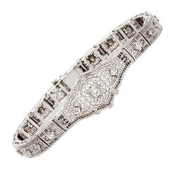 Diamond White Gold Filigree Bracelet