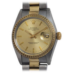 Rolex Stainless Steel and Yellow Gold Date Wristwatch Ref 1505 circa 1978