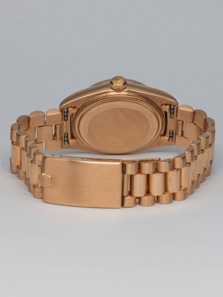 Men's Rolex Rose Gold Day-Date President Wristwatch Ref 1803 circa 1973