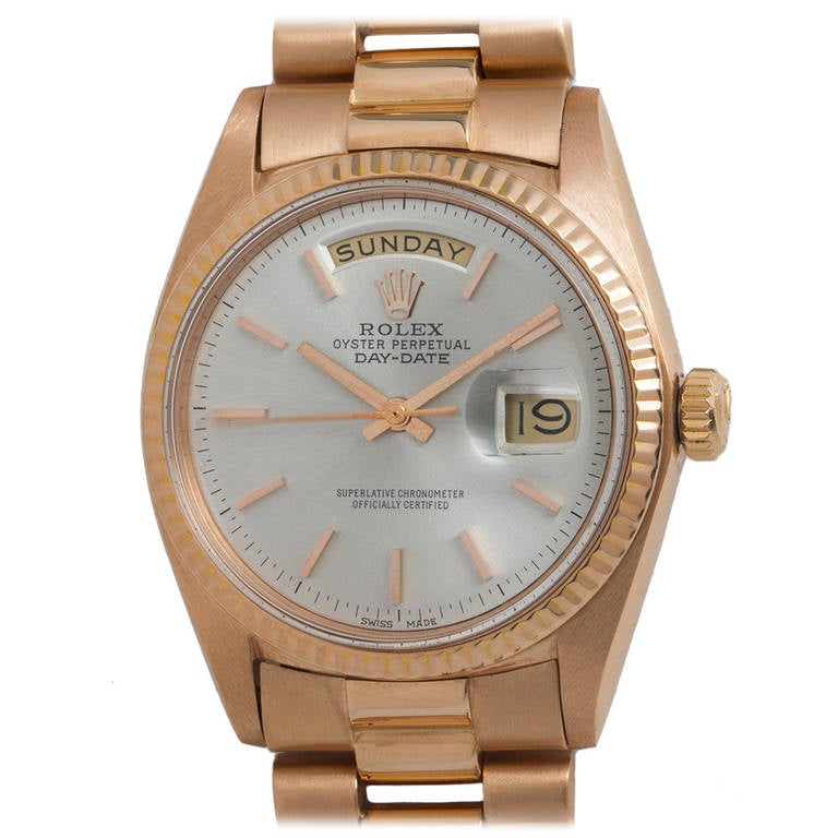 Rolex Rose Gold Day-Date President Wristwatch Ref 1803 circa 1973