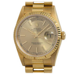 Rolex Yellow Gold Day-Date President Wristwatch Ref 18238 circa 1995