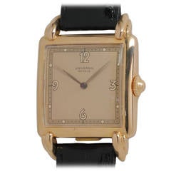 Universal Rose Gold Square Wiristwatch circa 1950s 5