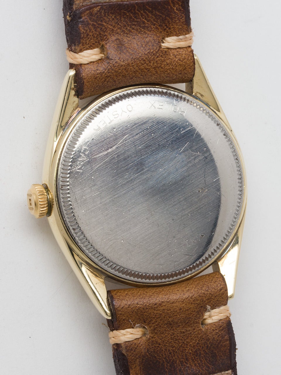 Rolex Yellow Gold and Stainless Steel Oyster Wristwatch Ref 5022 circa 1948 In Excellent Condition In West Hollywood, CA