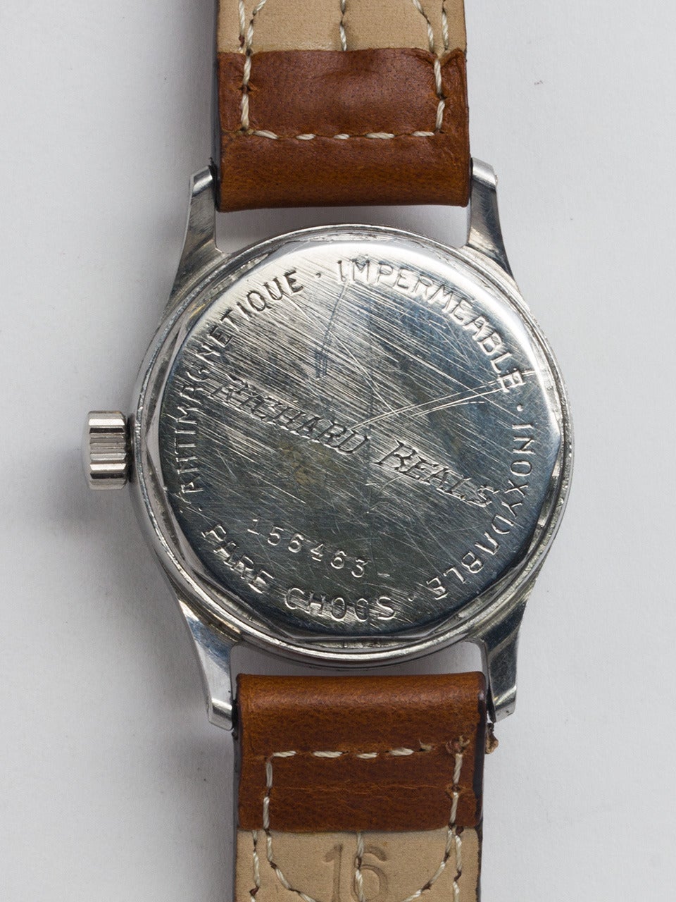 Men's Alpina Stainless Steel Military Wristwatch circa 1940s