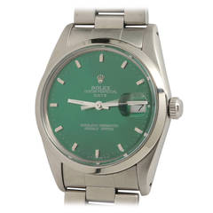 Vintage Rolex Stainless Steel Date Wristwatch Ref 15000 with Custom-Colored Dial