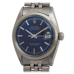 Rolex Stainless Steel Datejust Wristwatch Ref 1570 with Custom-Colored Dial