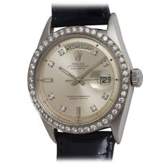 Rolex Platinum and Diamond Day-Date Wristwatch Ref 1804 circa 1968