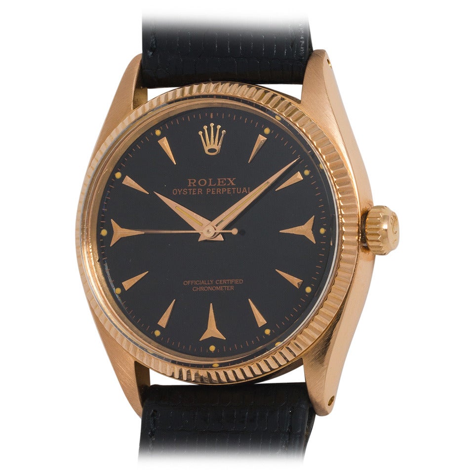 Rolex Rose Gold Oyster Perpetual Wristwatch circa 1956