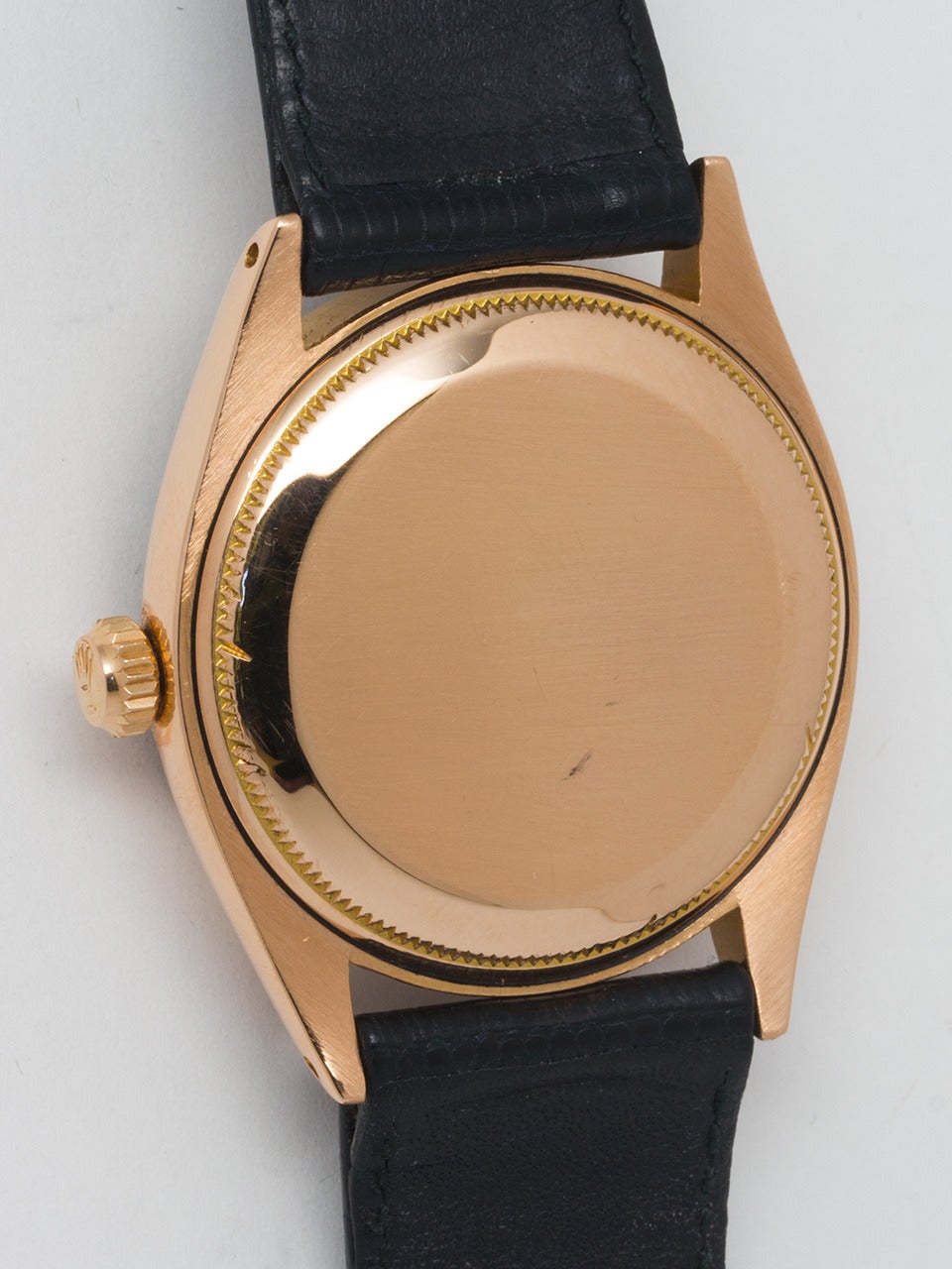 Rolex Rose Gold Oyster Perpetual Wristwatch circa 1956 In Excellent Condition In West Hollywood, CA