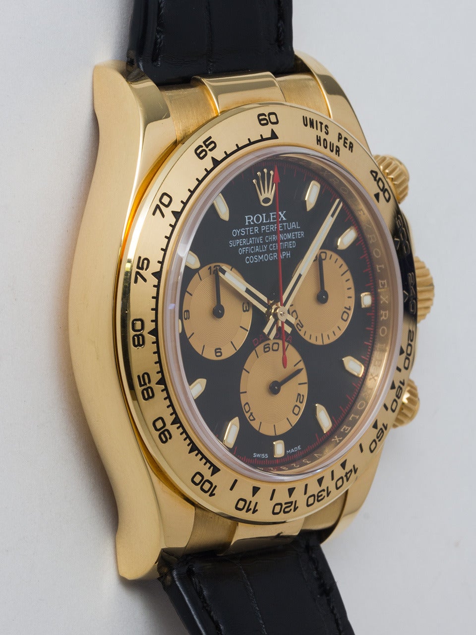 Rolex Yellow Gold Daytona Chronograph Wristwatch Ref 116518 circa 2012