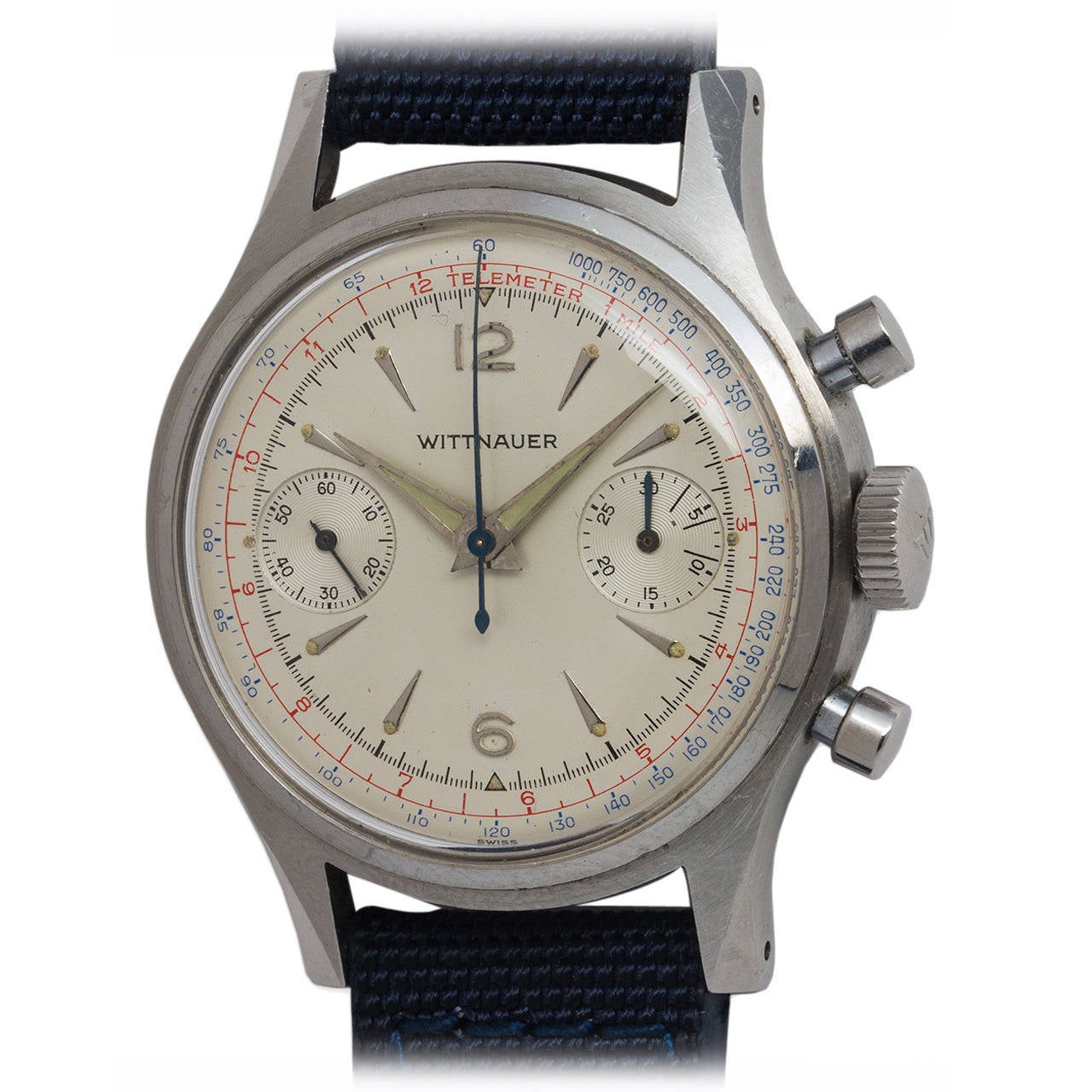 Wittnauer Stainless Steel Chronograph Wristwatch circa 1950s