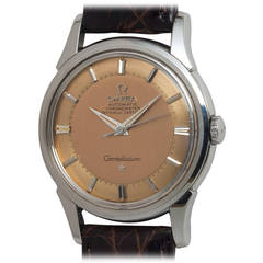 Retro Omega Stainless Steel Constellation Wristwatch circa 1960s