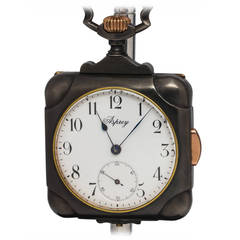 Antique Asprey Base Metal Quarter-Hour Repeating Travel Pocket Watch circa 1910