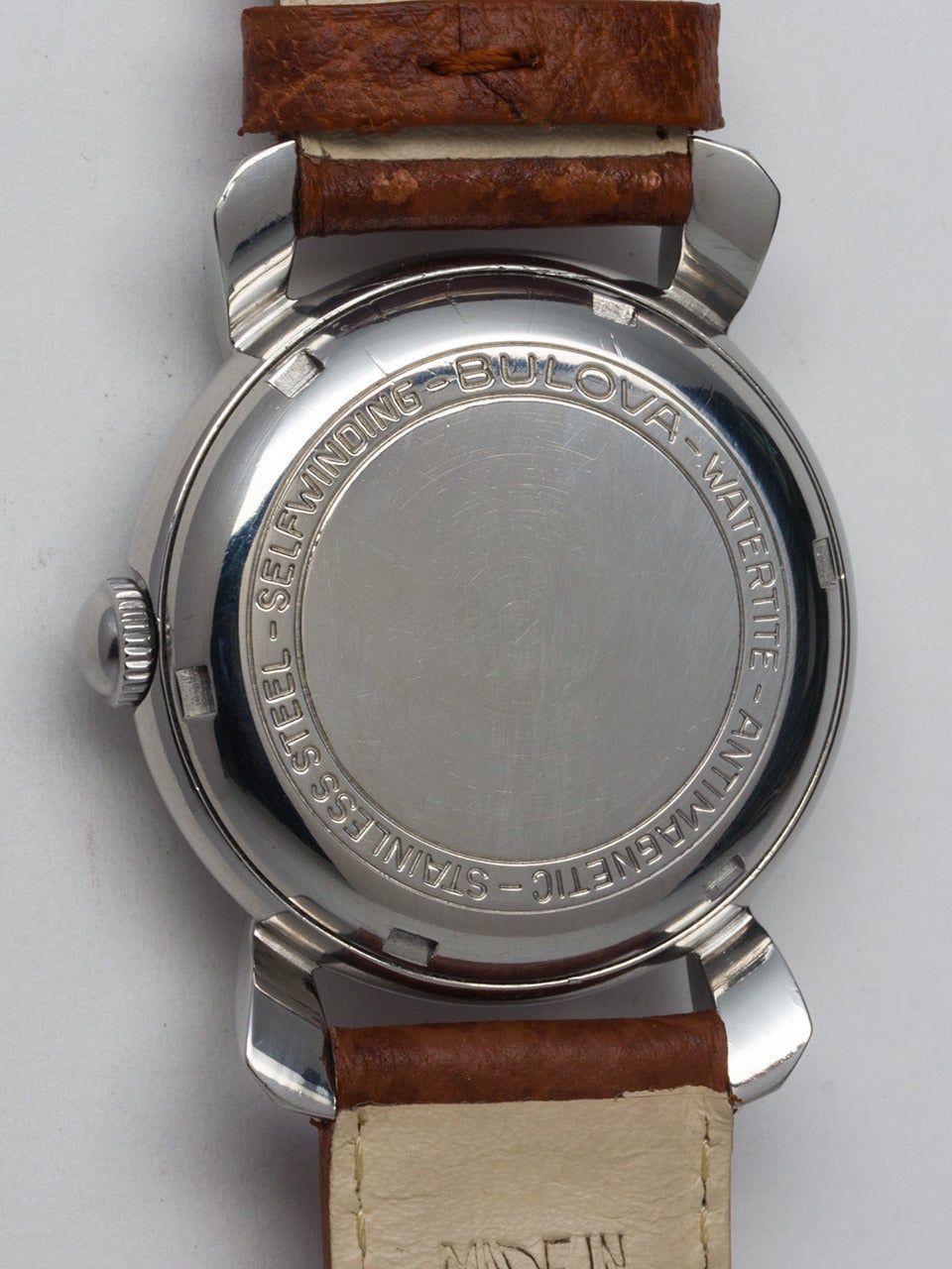 Bulova Stainless Steel Automatic Wristwatch circa 1950s at 1stdibs