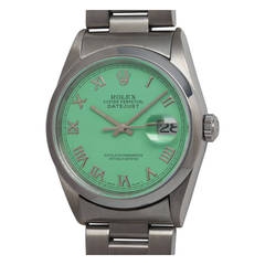 Rolex Stainless Steel Datejust Wristwatch Ref 16200 with Custom-Color Dial