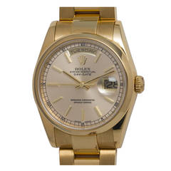 Rolex Yellow Gold Day-Date Wristwatch Ref 118208 circa 1987