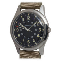 Retro Benrus Steel Military Wristwatch circa 1960s