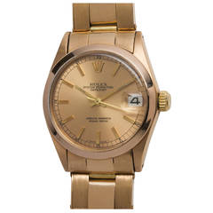 Rolex Rose Gold Midsize Datejust Wristwatch circa 1966