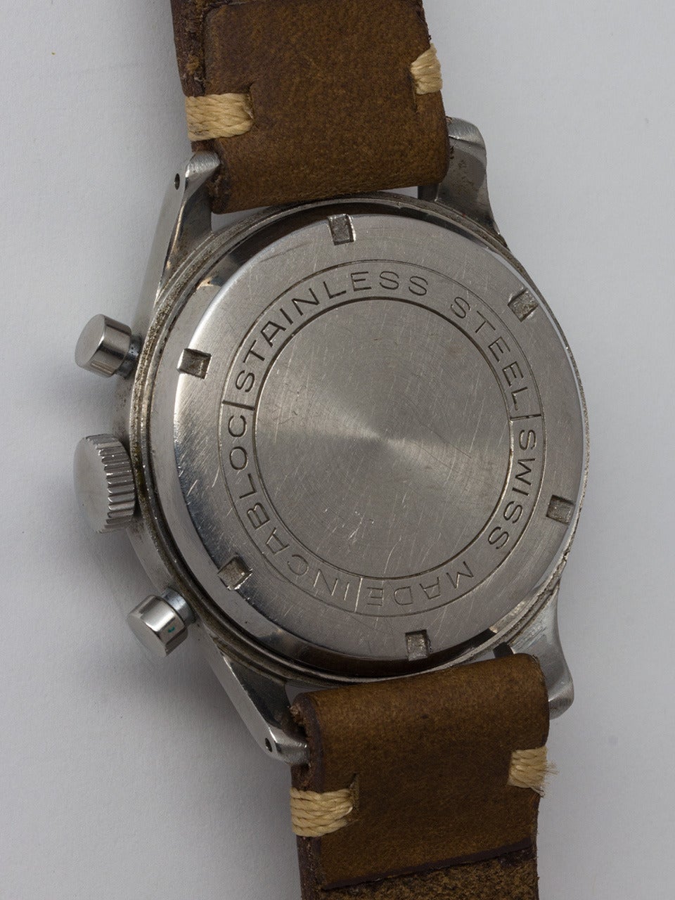 Men's Croton Stainless Steel Chronograph Wristwatch circa 1950s