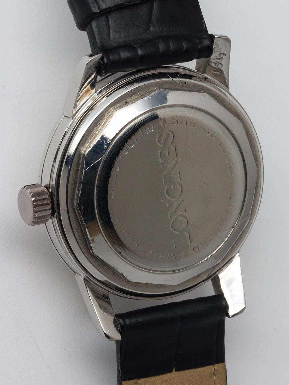 Longines Stainless Steel Automatic Wristwatch circa 1950s In Excellent Condition In West Hollywood, CA