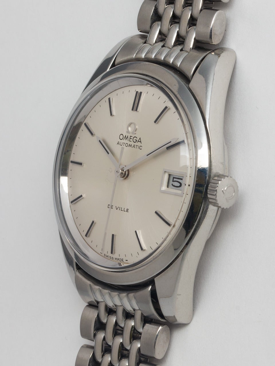 Omega Stainless Steel Automatic DeVille Wristwatch circa 1966 In Excellent Condition In West Hollywood, CA