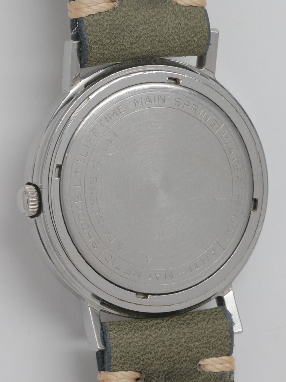 LeCoultre Stainless Steel Quarter Master 24-Hour Wristwatch circa 1950s In Excellent Condition In West Hollywood, CA