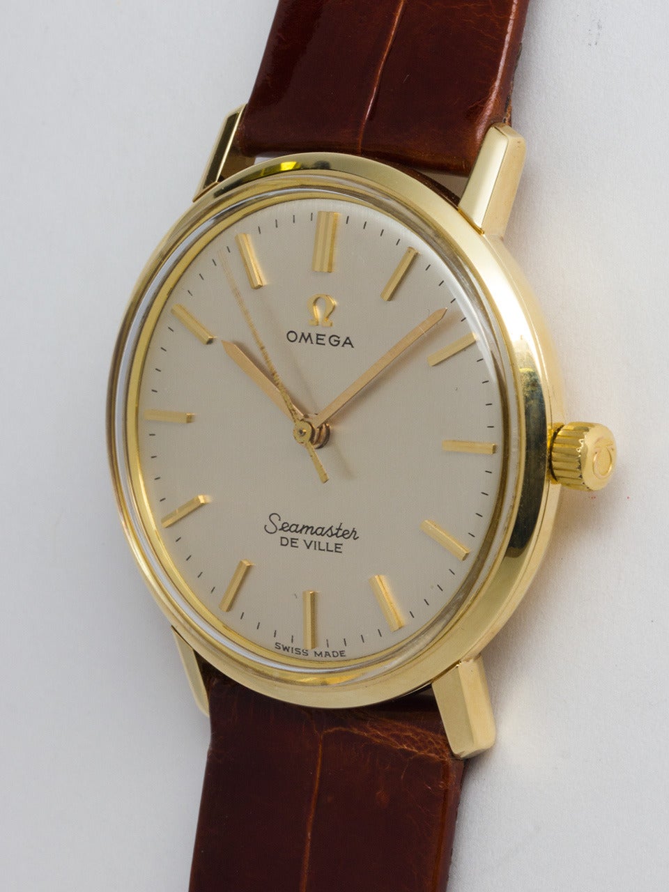 Omega Yellow Gold Seamater DeVille Wristwatch circa 1967 In Excellent Condition In West Hollywood, CA