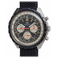 Retro Breitling Stainless Steel Navitimer Chronograph Wristwatch Ref 1806 circa 1970s