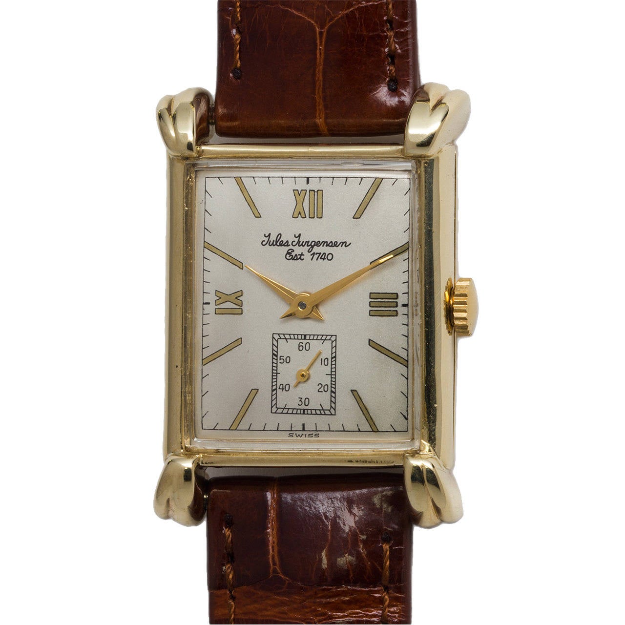 Jules Jurgensen Yellow Gold Rectangular Wristwatch circa 1940s