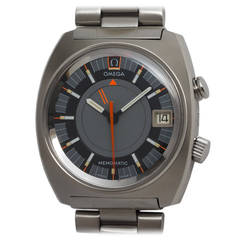 Omega Stainless Steel Memomatic Alarm Wristwatch with Date circa 1970