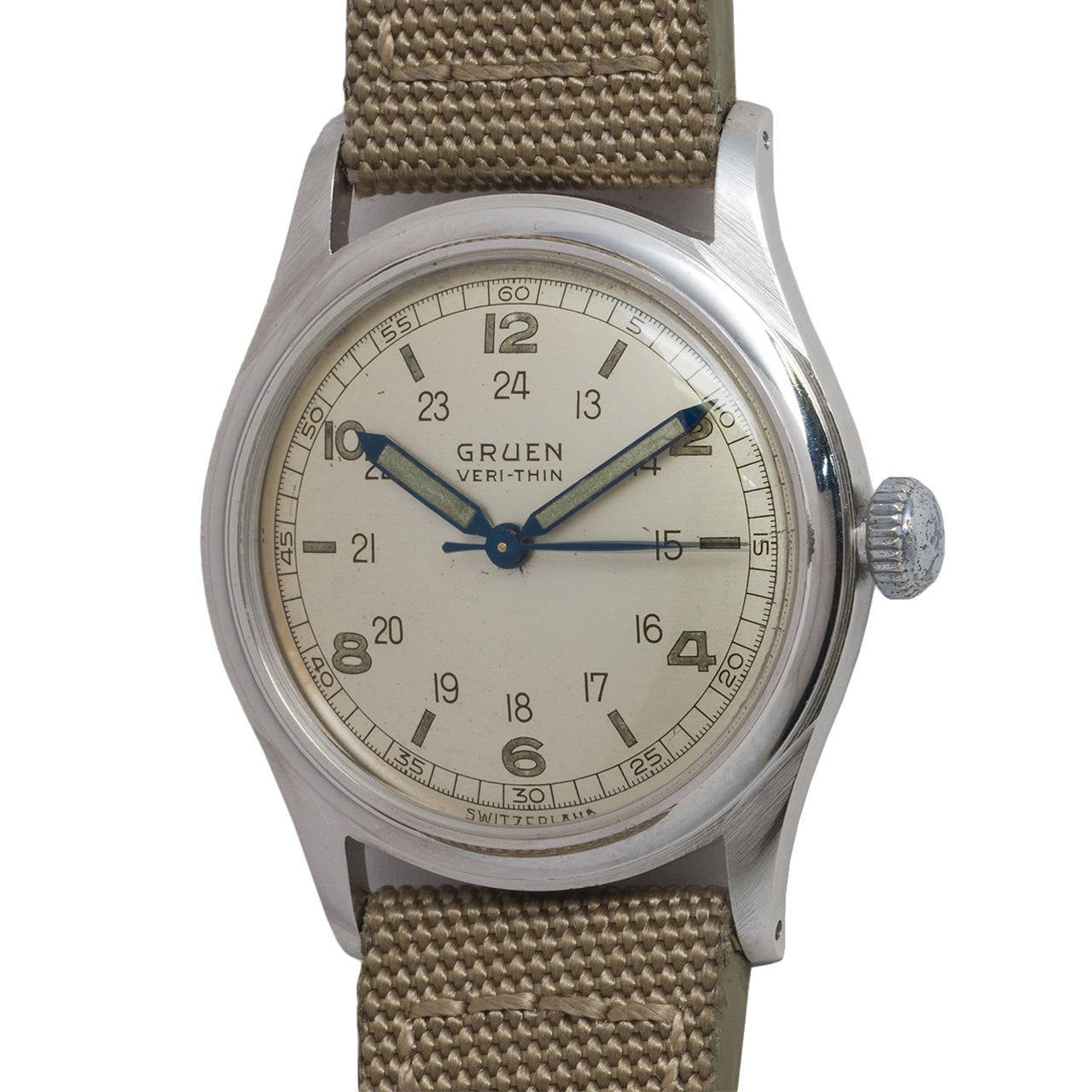 Gruen Stainless Steel Veri-Thin Pan American Wristwatch circa 1950s at ...