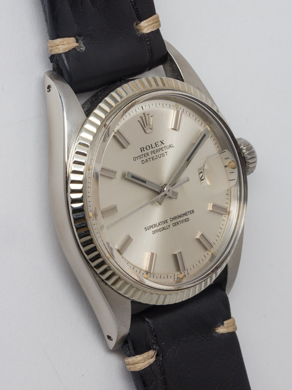 Rolex Stainless Steel Datejust Wristwatch Ref 1601 circa 1971