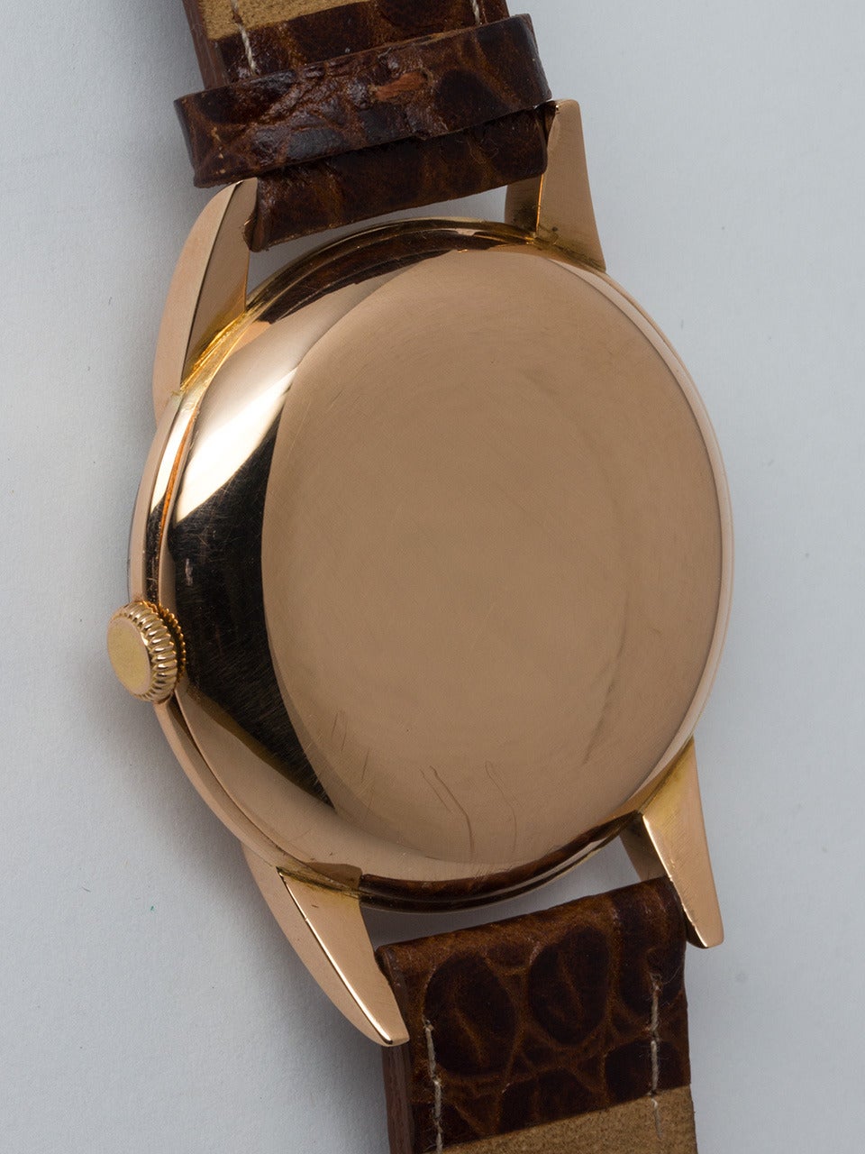 Men's IWC Rose Gold Dress Wristwatch circa 1950s