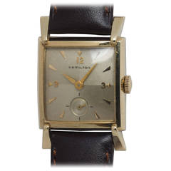 Retro Hamilton Yellow Gold-Filled Romanesque S Model Wristwatch circa 1950s