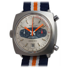 Retro Breitling Stainless Steel Chrono-Matic Wristwatch with AOPA Logo circa 1970s