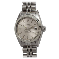 Rolex Lady's Stainless Steel Datejust Wristwatch Retailed by Tiffany & Co