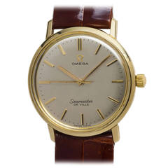 Retro Omega Yellow Gold Seamater DeVille Wristwatch circa 1967