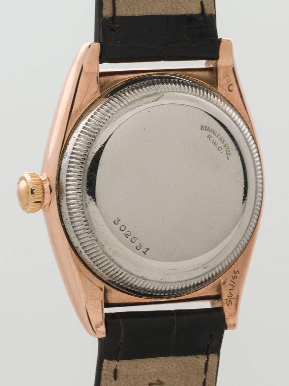 Women's Rolex Rose Gold Stainless Steel Bubbleback Wristwatch