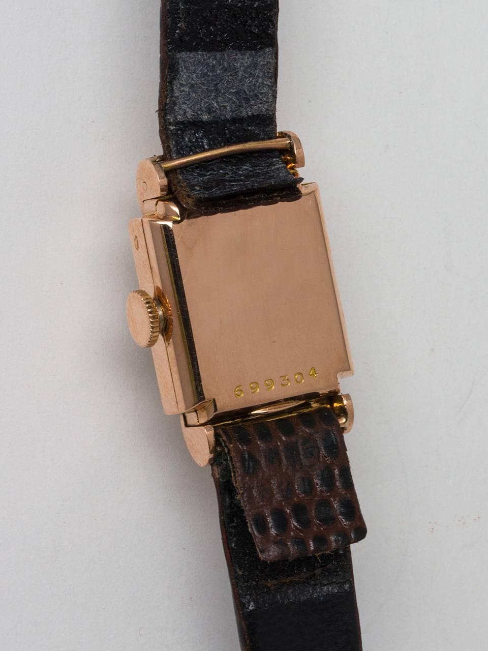 Women's Mido Lady's Rose Gold Square Dress Wristwatch