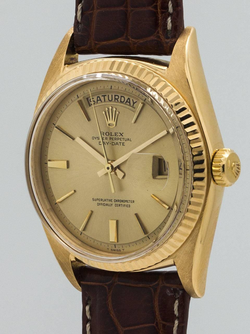 Rolex Yellow Gold Day Date President Wristwatch Ref 1803 In Excellent Condition In West Hollywood, CA