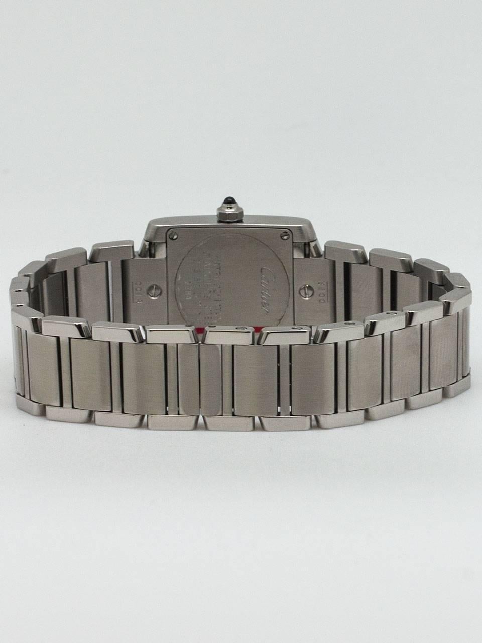 Women's Cartier Lady's Stainless Steel Tank Francaise Quartz Wristwatch 
